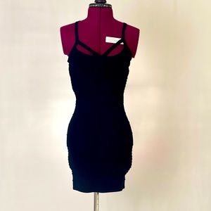 Form fitting mini black dress